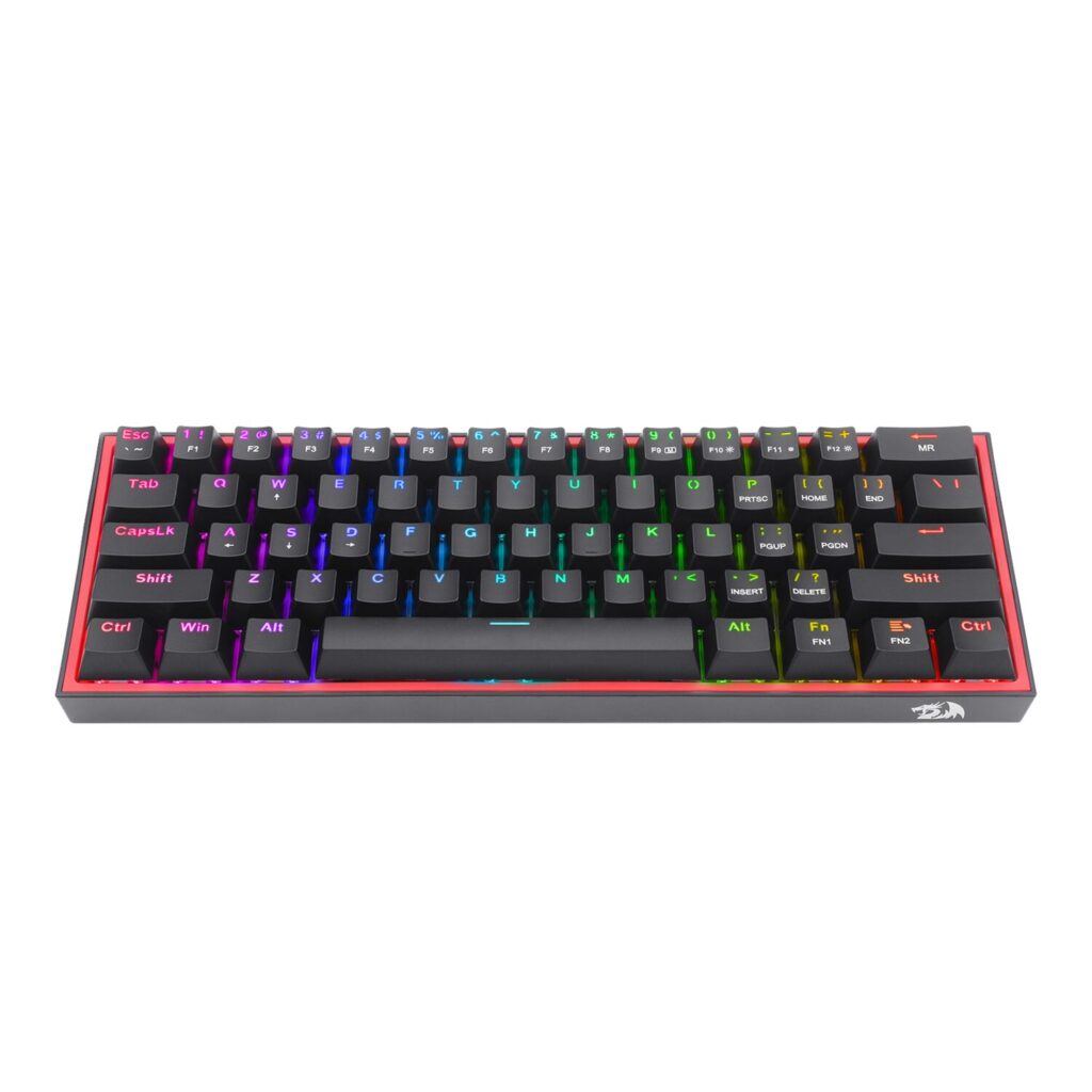 Redragon K617 FIZZ 60% Wired RGB Gaming Keyboard - Black - Image 1
