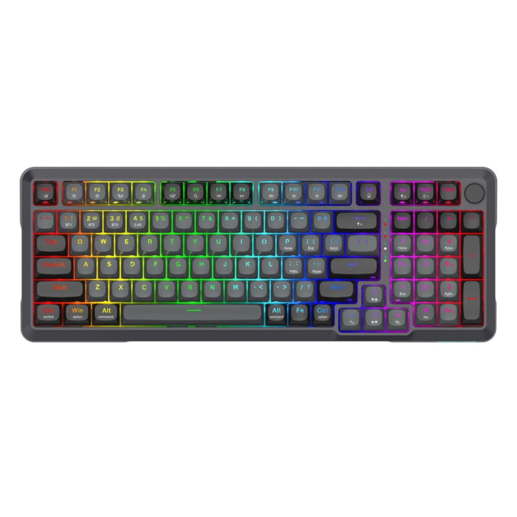 Redragon BRAGI PRO K688 98+1 Gasket Wireless Mechanical Keyboard (Triple Mode, RGB, Hot-Swappable, Cream Linear Switches) - Image 7