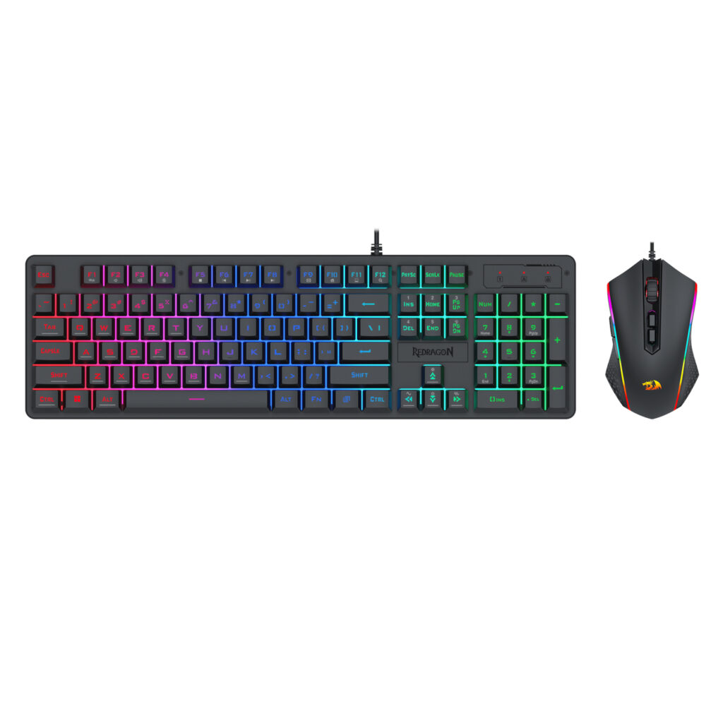 Redragon S107 RGB Gaming Essentials Wired Gaming Keyboard and Mouse Bundle - Image 2