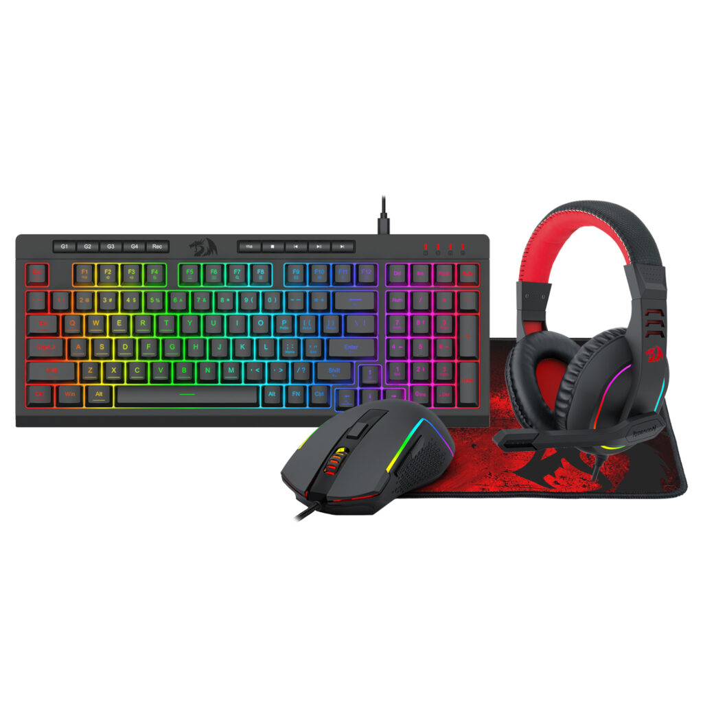 Redragon 4-in-1 Keyboard | Mouse | Mousepad | RGB Headset Gaming Combo - Image 5