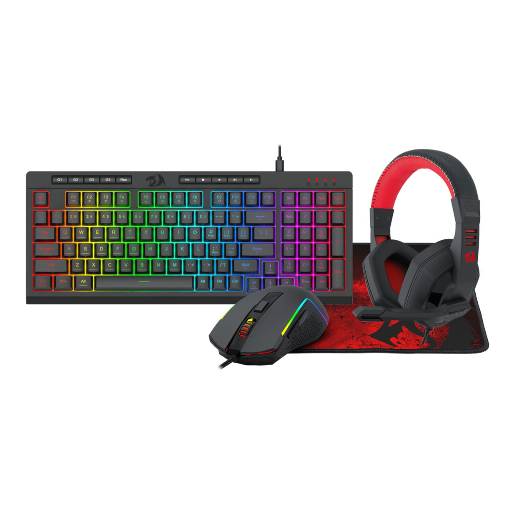 Redragon 4-in-1 Keyboard | Mouse | Mousepad | Headset Gaming Combo - Image 2