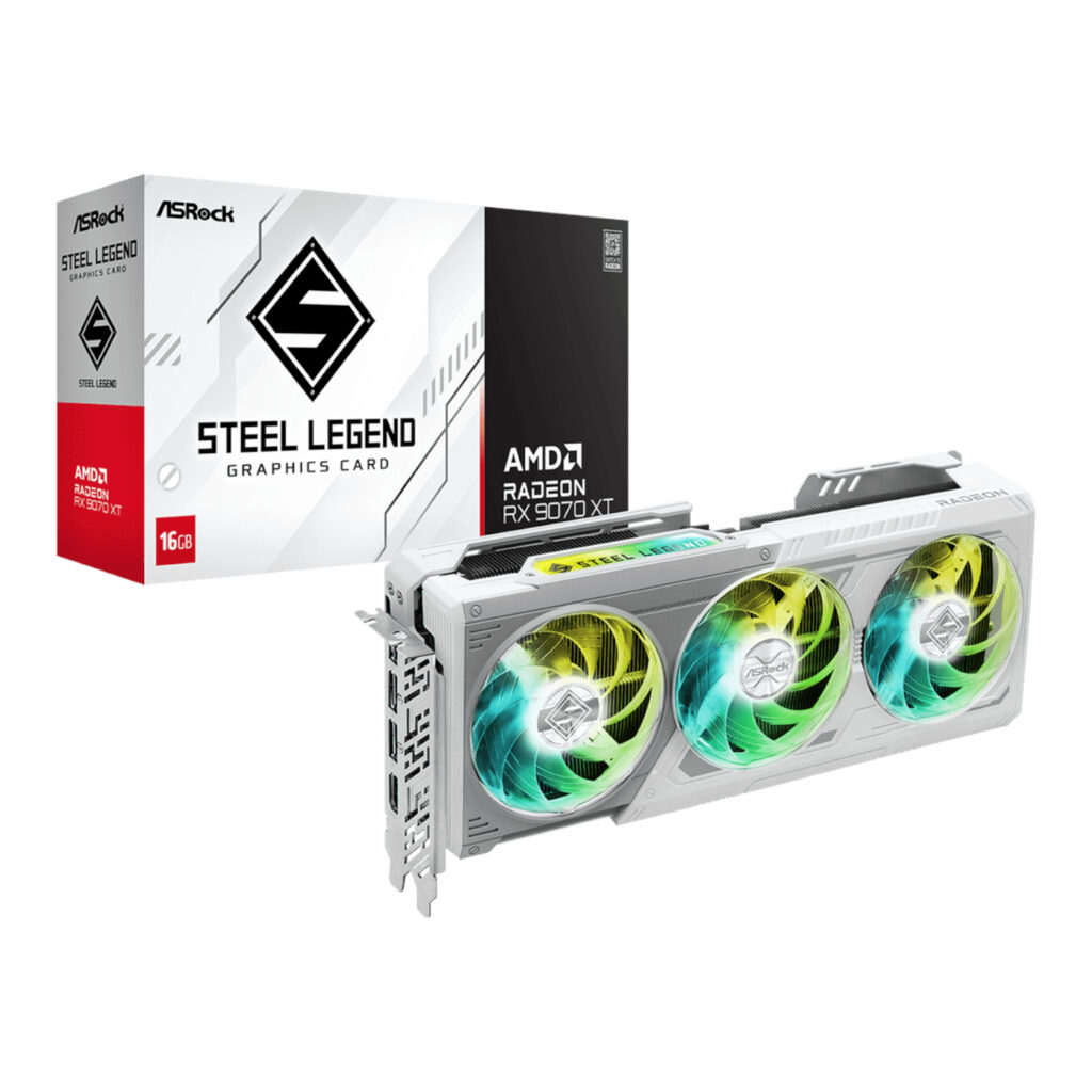 ASRock AMD Radeon RX 9070 XT Steel Legend 16GB Graphics Card - Image 2