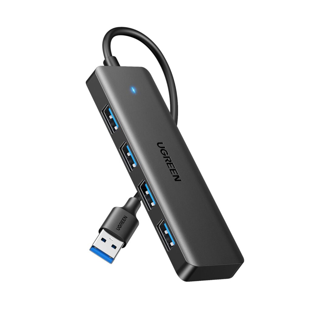 UGREEN 4-in-1 USB 3.0 Hub - High-Speed 5Gbps Data Transfer - Grey - Image 3