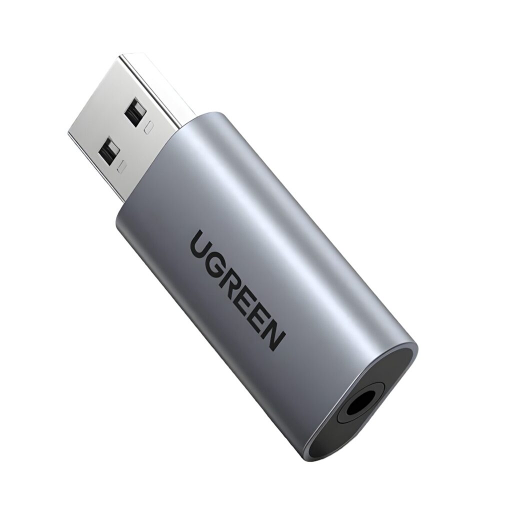 UGREEN CM383-80864 USB-A to 3.5mm Audio Jack External Sound Adapter - Silver - Image 4