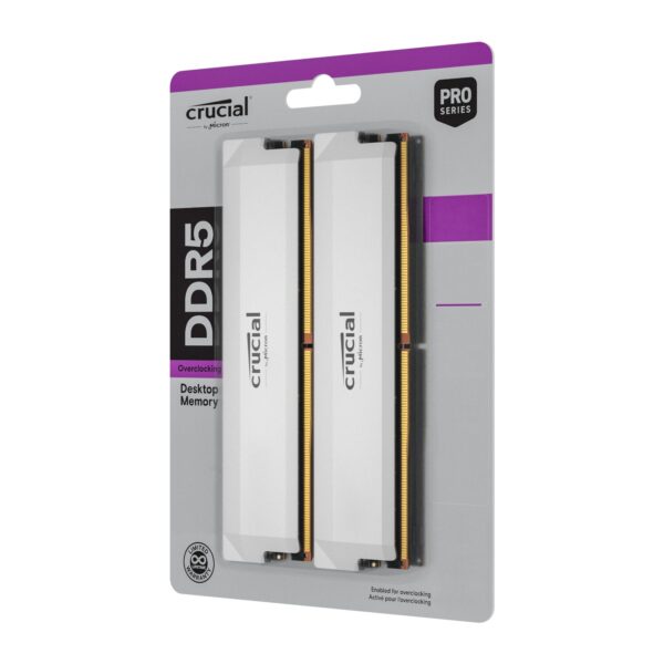 Crucial Pro DDR5-6000 64GB Overclocking Memory Kit - White - Syntech