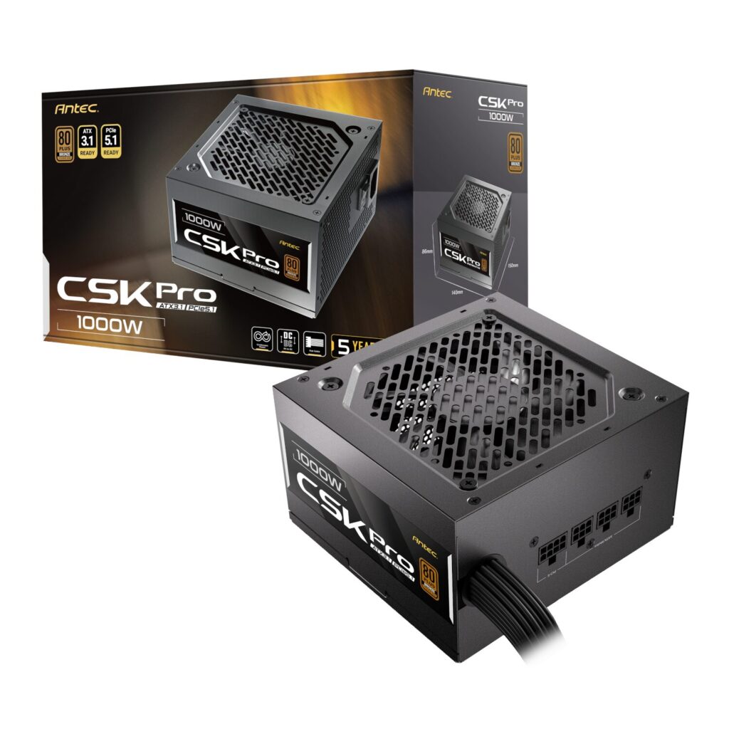 Antec CSK1000 PRO ATX3.1 Semi-Modular 1000W Power Supply (80 PLUS Bronze, PCIe 5.1, ATX 3.1 Certified) - Image 2