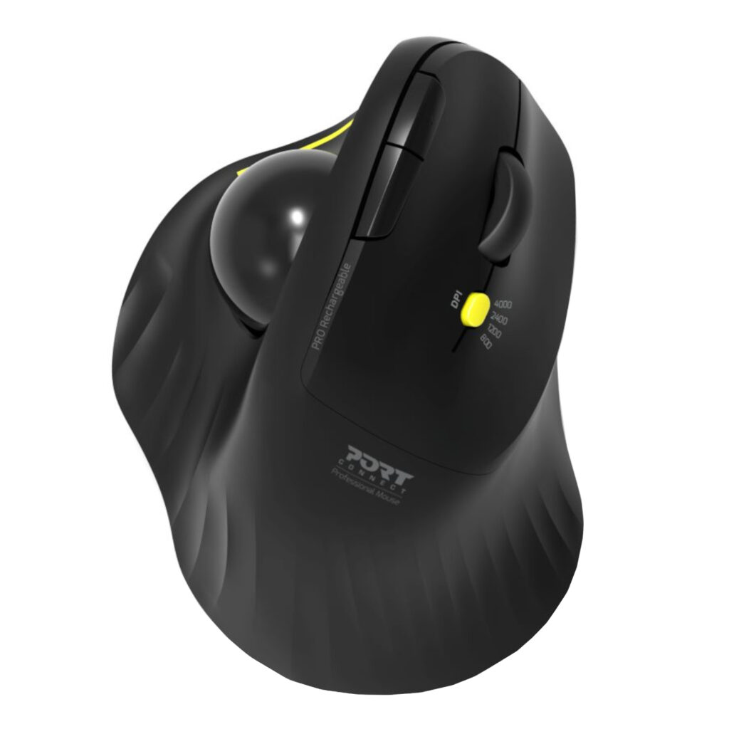 Port Connect Bluetooth + Wireless Rechargeable Ergonomic Trackball Mouse - Image 2