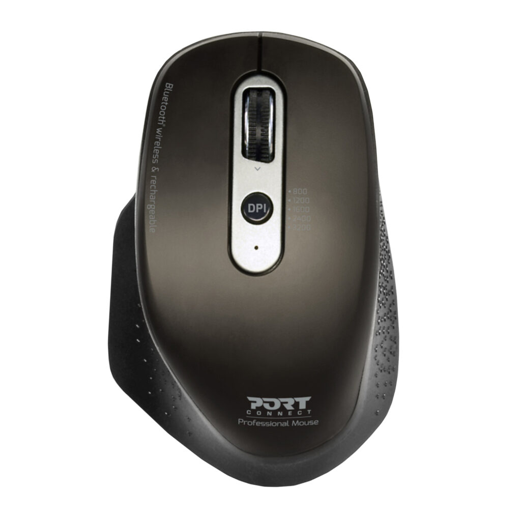 Port Connect Bluetooth Wireless and Rechargeable Executive Mouse - Black - Image 4
