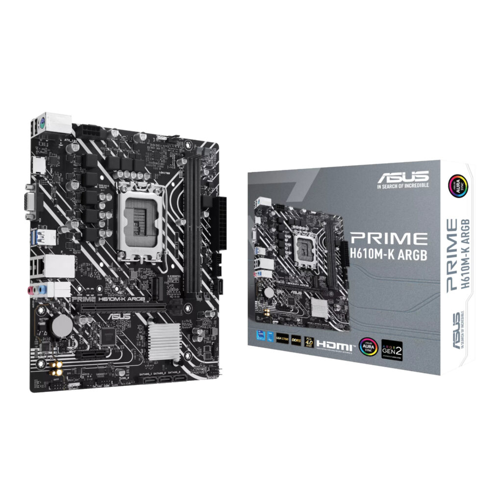 Asus PRIME H610M-K ARGB Intel LGA1700 M-ATX Motherboard - Image 1