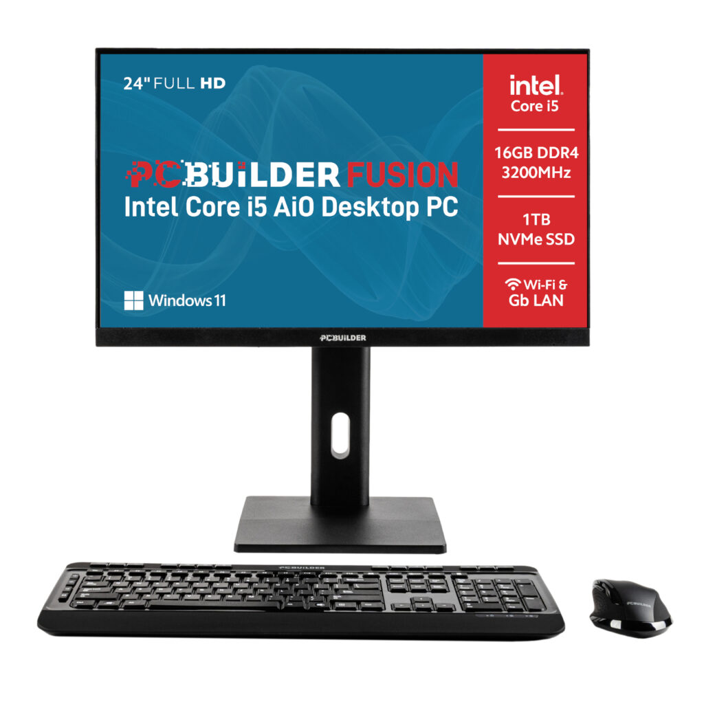 PCBuilder FUSION 24″ Intel Core i5-14400 Windows 11 AiO Desktop PC - Image 2