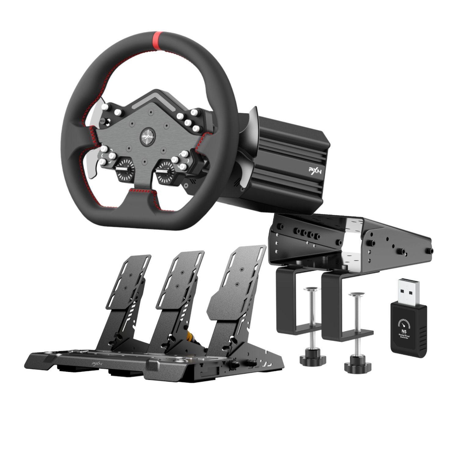 steering channel⭐︎ PXN V12 Lite Sim Racing Steering Wheel Bundle – Syntech