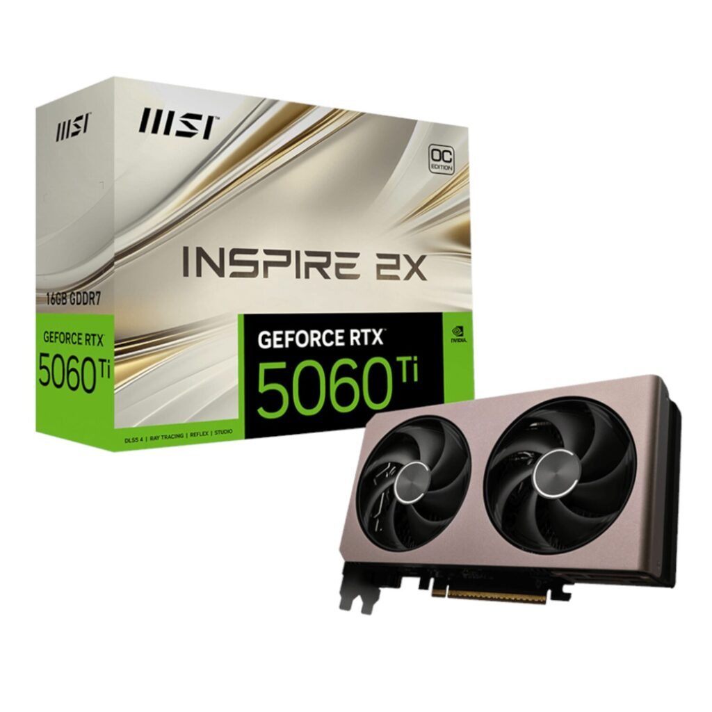 MSI GeForce RTX 5060 Ti 16GB INSPIRE 2X OC Graphics Card - Image 1