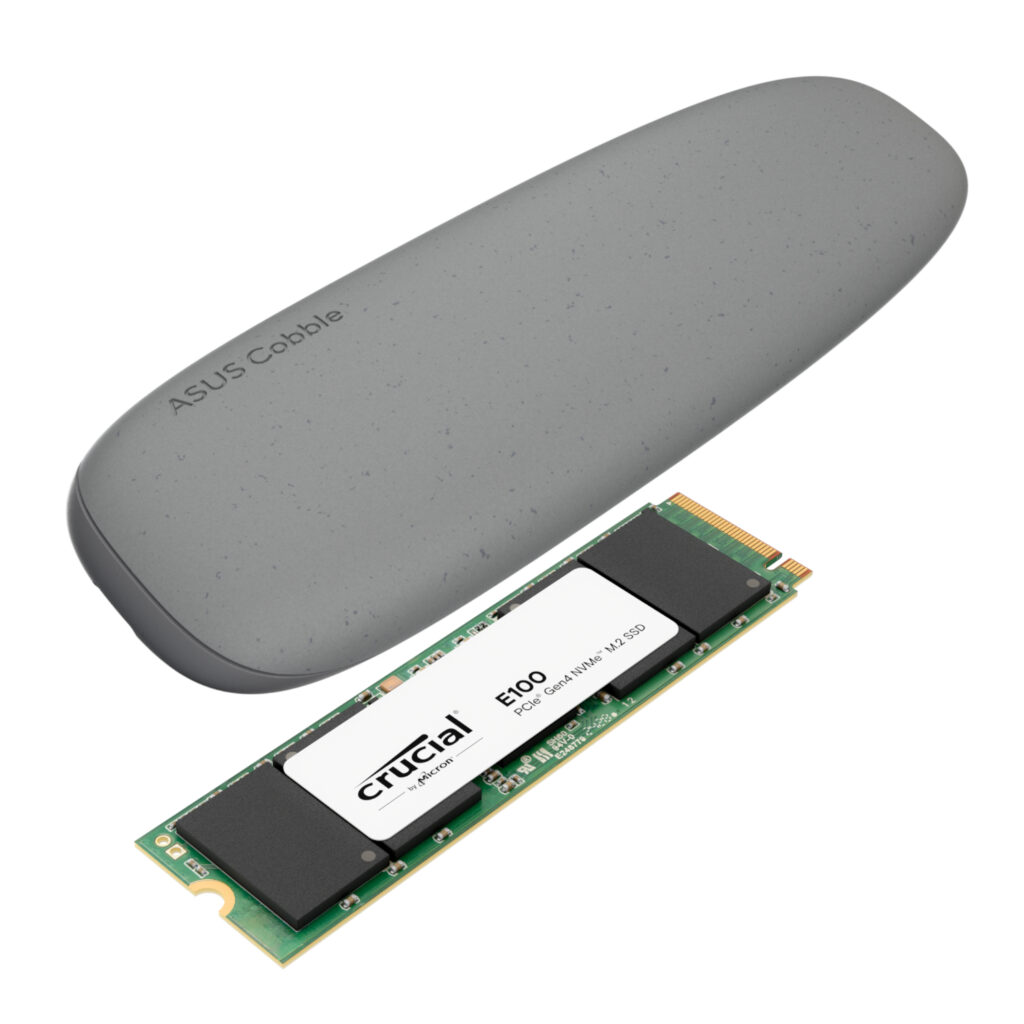 Asus Cobble M.2 SSD Type-C Enclosure and Crucial E100 2TB NVMe Bundle - Grey - Image 2