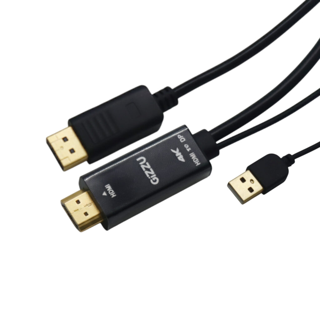 Gizzu 4K HDMI to DP Cable (1.8m) - Black - Image 2