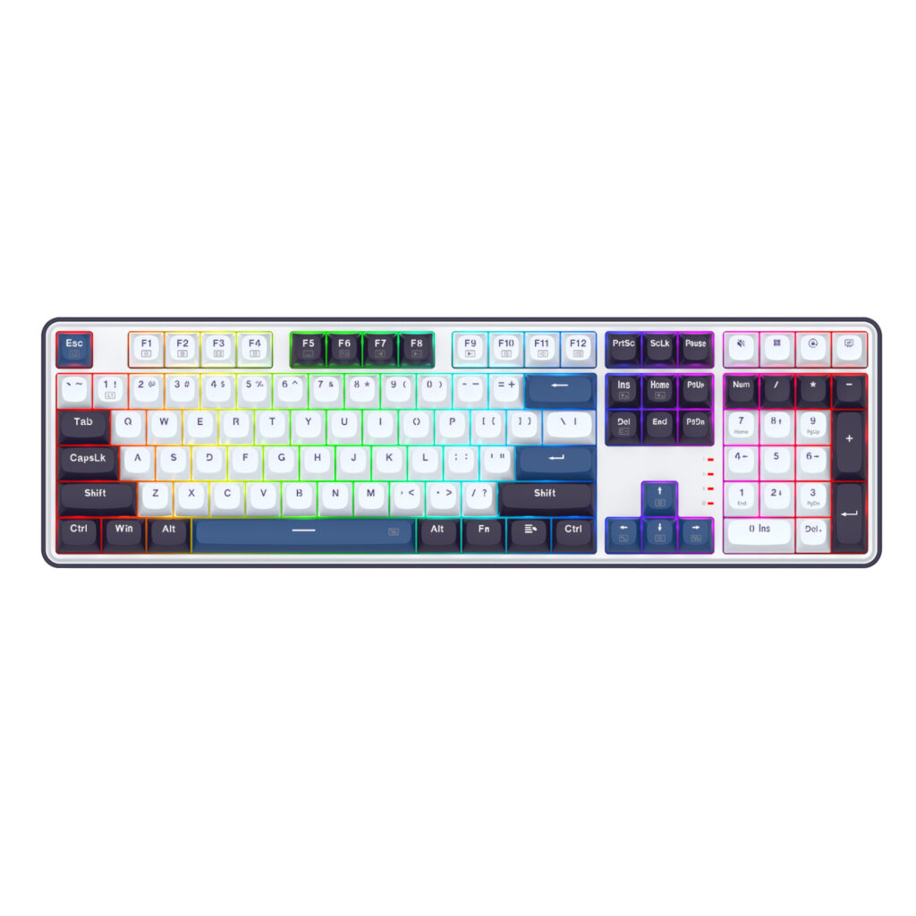 Redragon K689 WYVERN RGB Wired Mechanical Keyboard - White/Black - Image 5