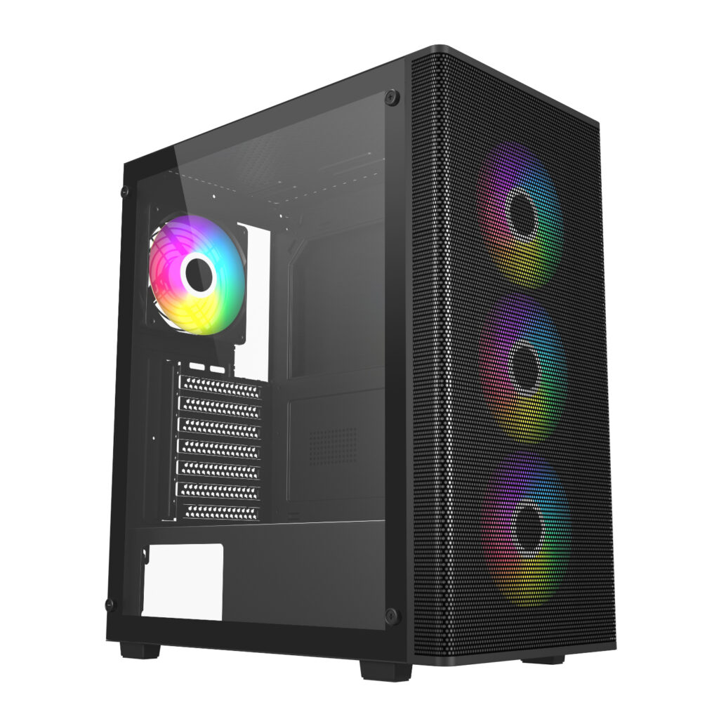 FSP M220 ATX Mid Tower Gaming Chassis - Black - Image 3