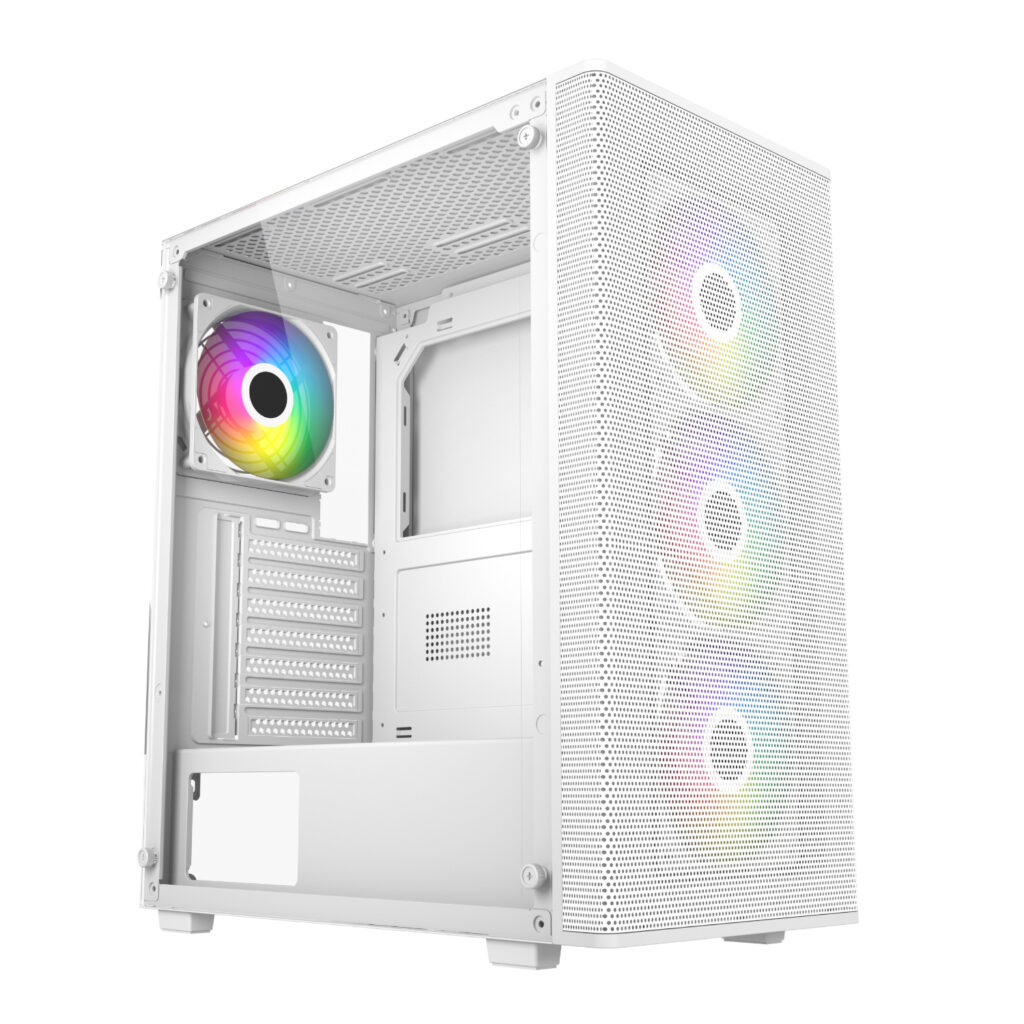 FSP M220 ATX Mid Tower Gaming Chassis - White - Image 2