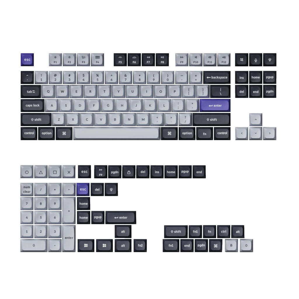 Keychron Double Shot KSA PBT Keycap Set - Dark Grey/White Smoke - Image 2