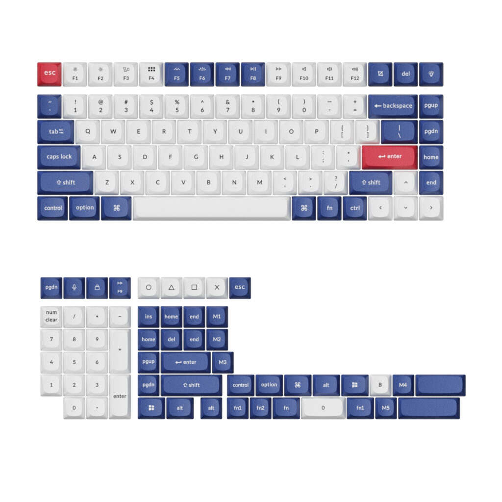 Keychron Double-Shot PBT OSA Keycap Set - Blue and White - Image 4