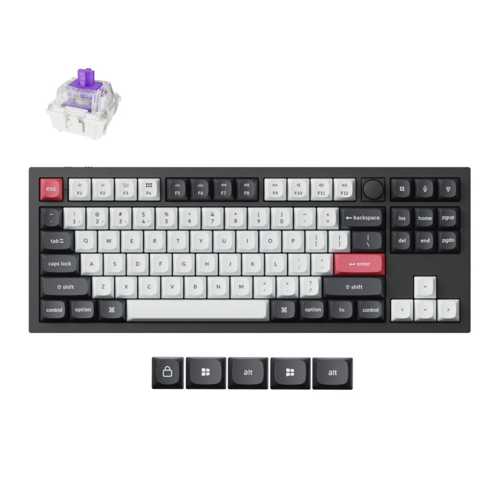 Keychron Q3 HE QMK 80% Wireless Custom Mechanical Keyboard (Nebula Switch) – Carbon Black - Image 1
