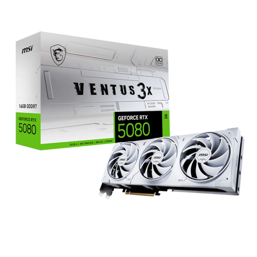 MSI GeForce RTX 5080 VENTUS 3X OC 16GB GDDR7 Graphics Card - White - Image 2