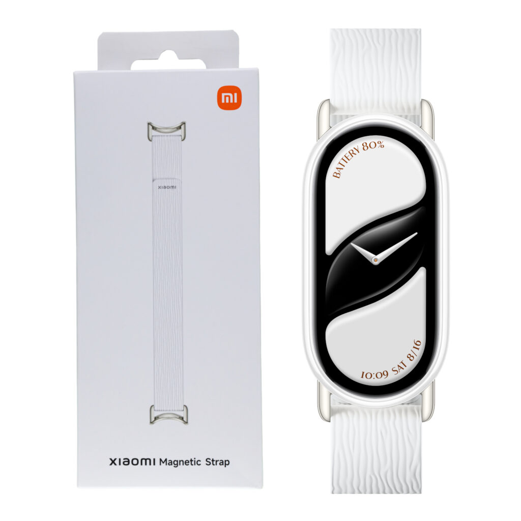 Xiaomi Smart Band 10 Magnetic Kona Leather Strap - Glacier White - Image 2
