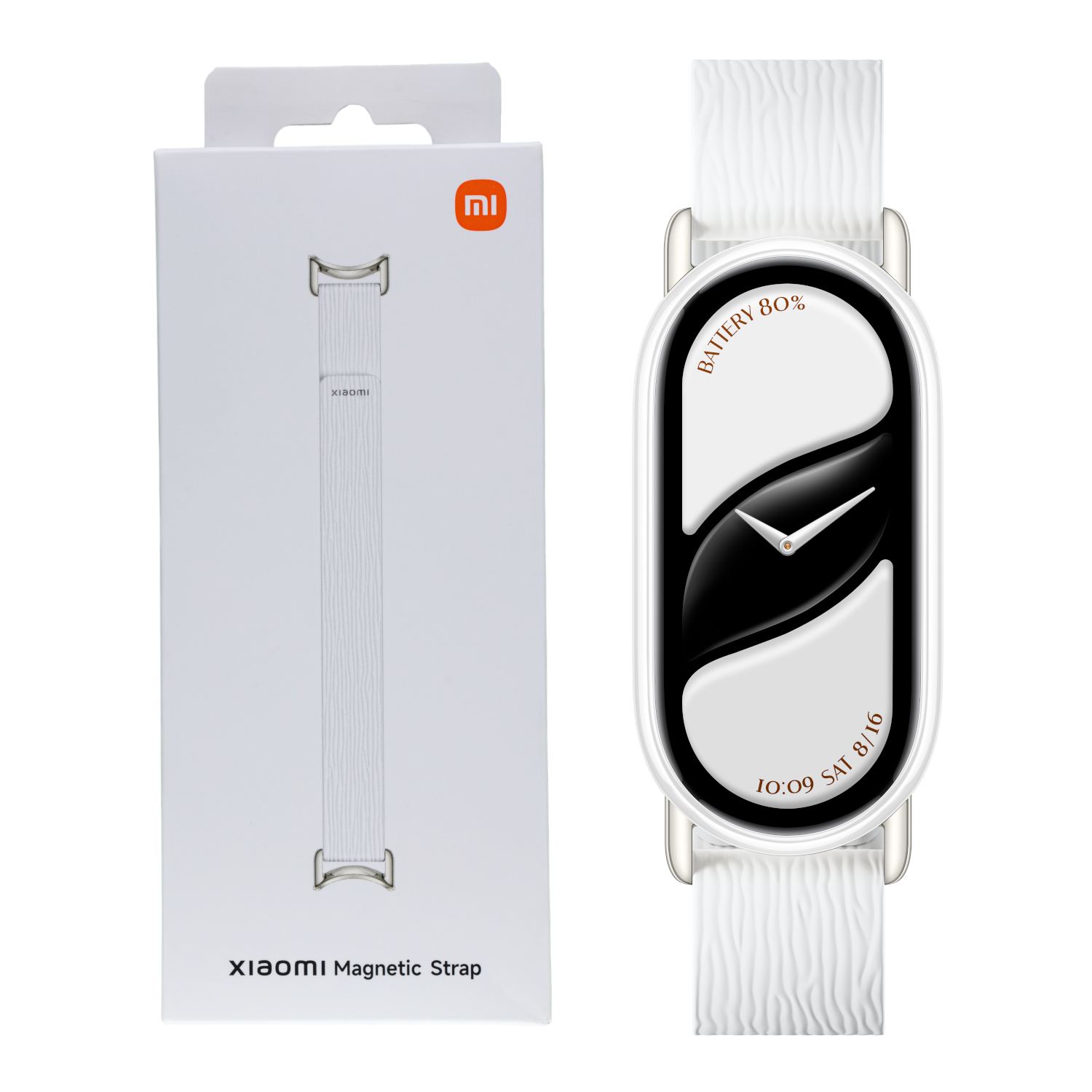 Xiaomi Smart Band 10 Magnetic Kona Leather Strap - Glacier White