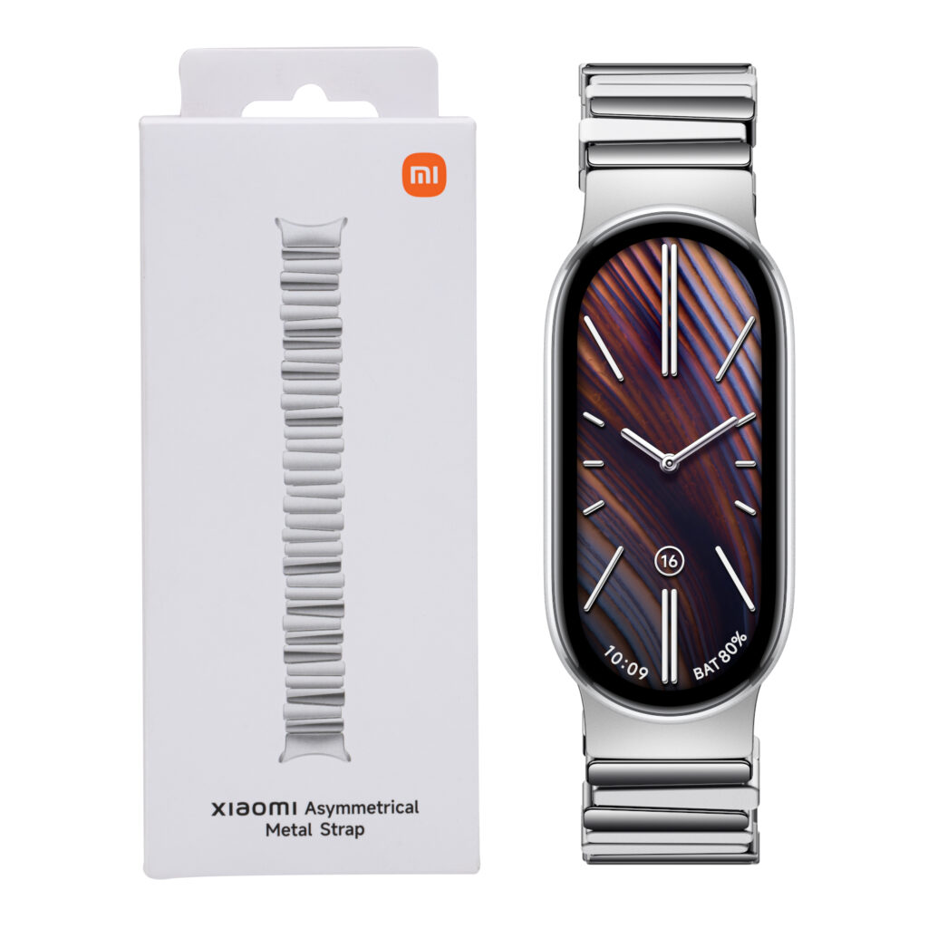 Xiaomi Smart Band 10 Asymmetrical Metal Strap – Silver - Image 2