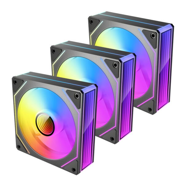 120mm ARGB PC Case Fan With Infinity Mirror - PWM 4-Pin/3-Pin, 1600 RPM, 48 CFM - Cryo-PC Cooling Fan