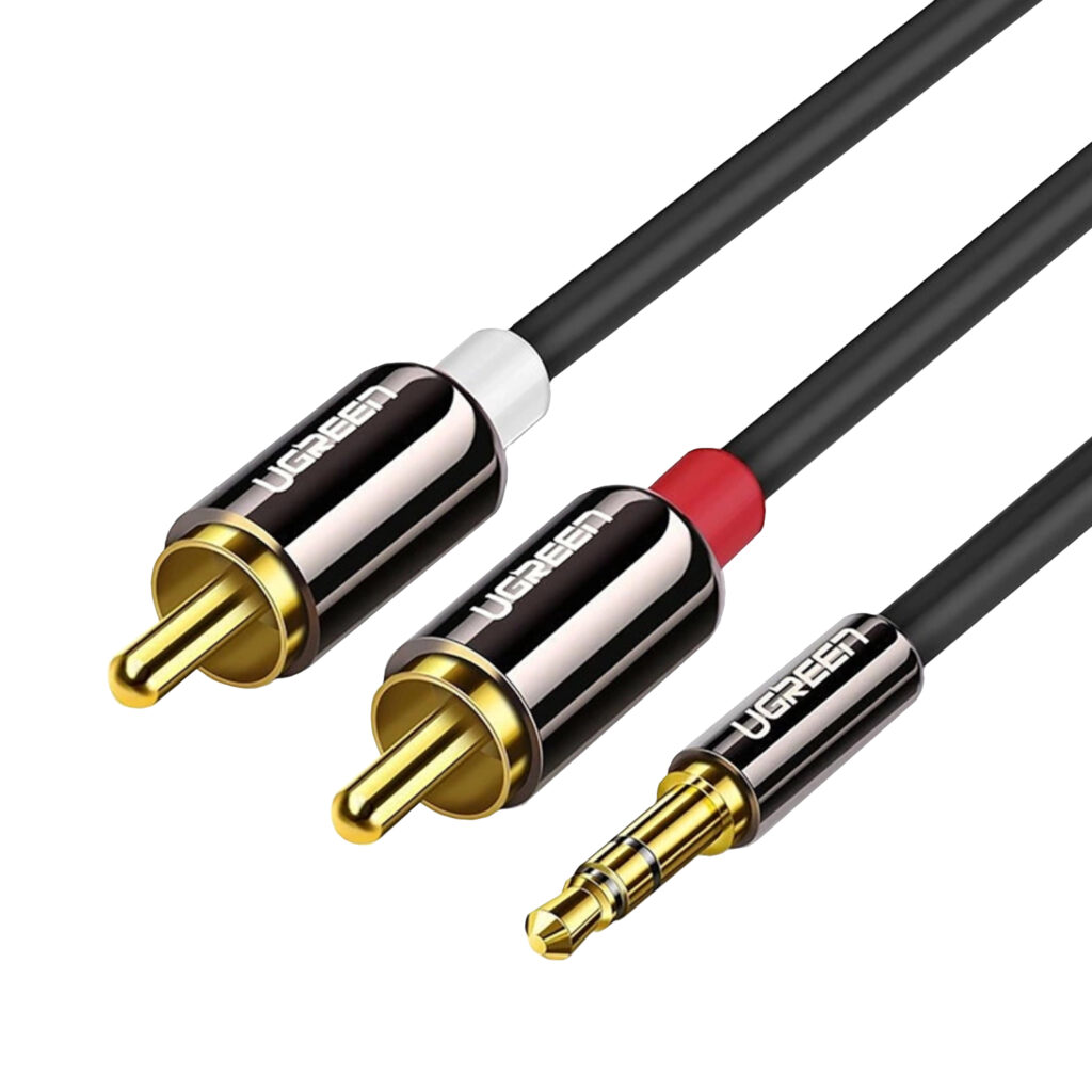 UGREEN AV116 RCA to AUX 3.5mm Audio Cable 1M - Black - Image 3