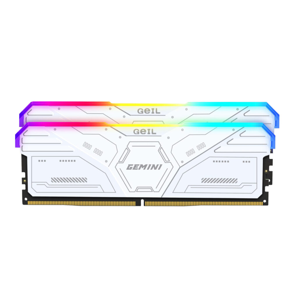 GeIL Gemini RGB 32GB DDR5 6000MHz Desktop Gaming Memory Kit (2 x 16GB) – White - Image 1
