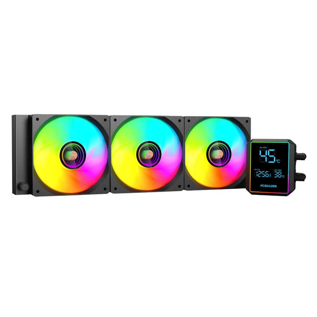 PCBuilder BLIZZARD FREEZE 360mm AIO ARGB Liquid CPU Cooler - Black - Image 1
