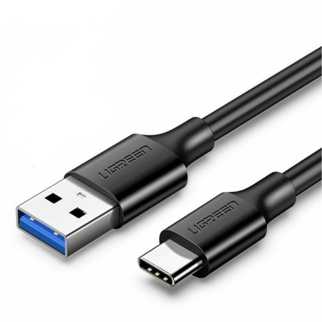 UGREEN Type-C to USB 3.0 Cable 1m – Fast Charging 3A, 5Gbps Sync – Black - Image 2