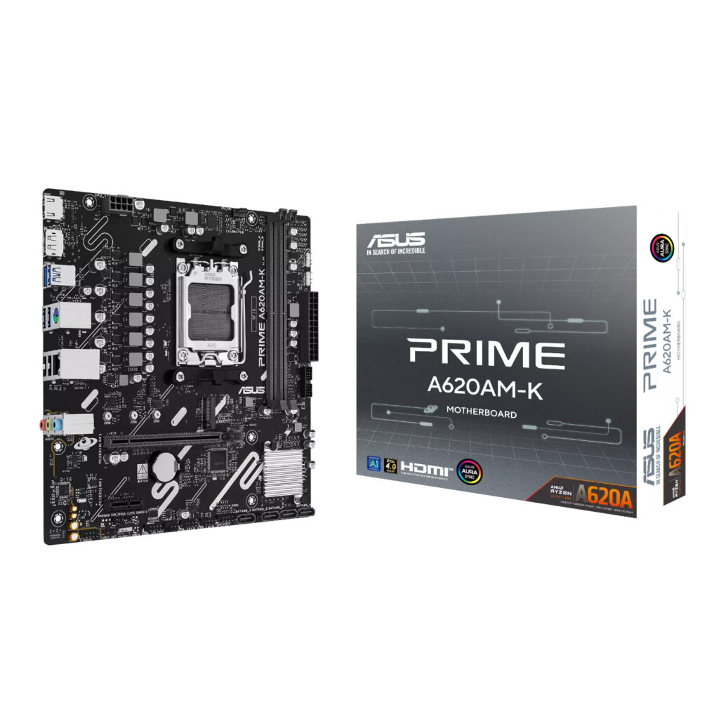 Asus PRIME A620AM-K AM5 M-ATX Motherboard - Image 1