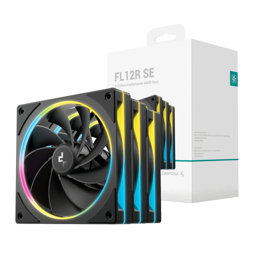 DeepCool FL12R SE 3-in-1 ARGB 120mm PWM 3 Fan Pack - Black - Image 1