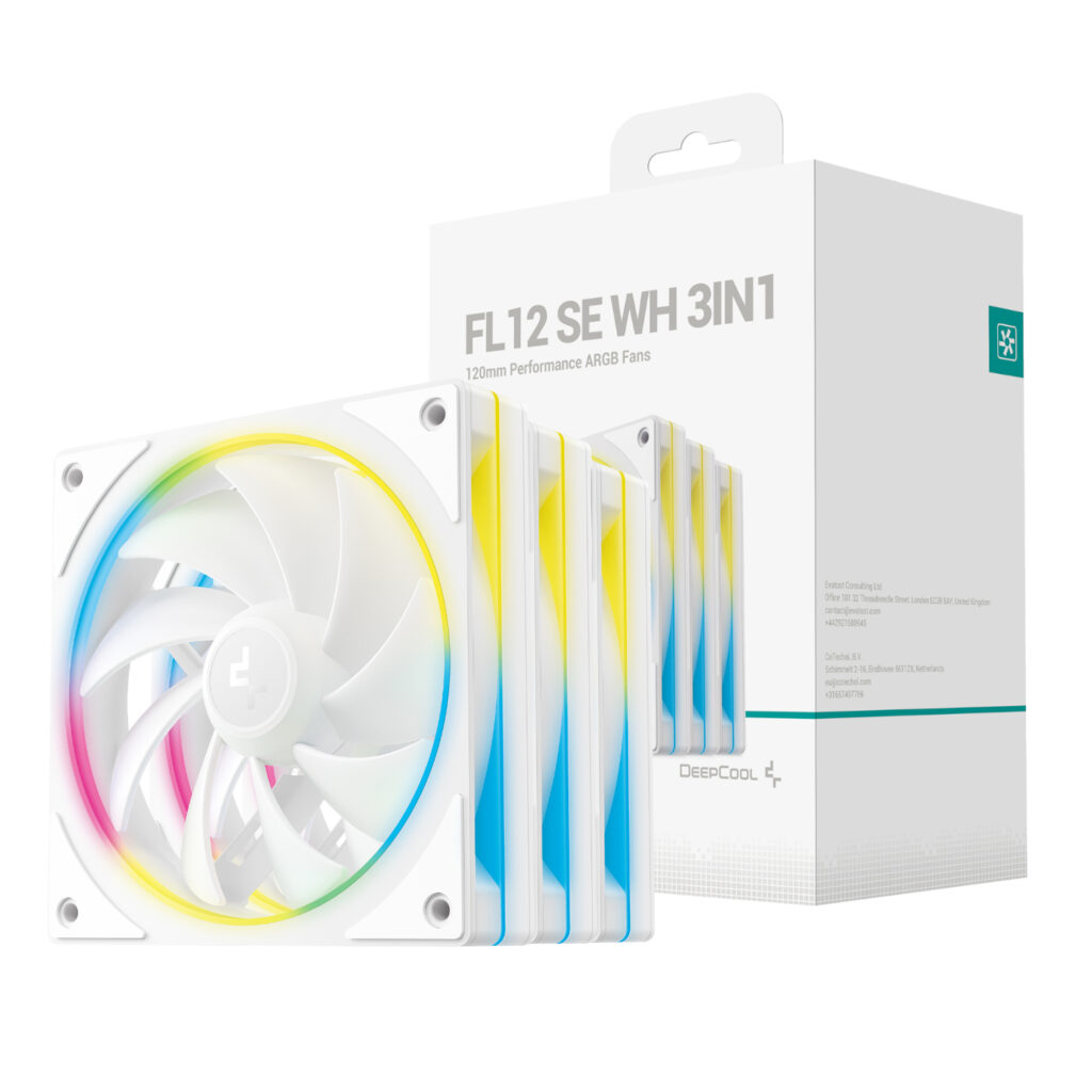 DeepCool FL12 SE 3-in-1 ARGB 120mm Fan 3 Pack - White - Image 1