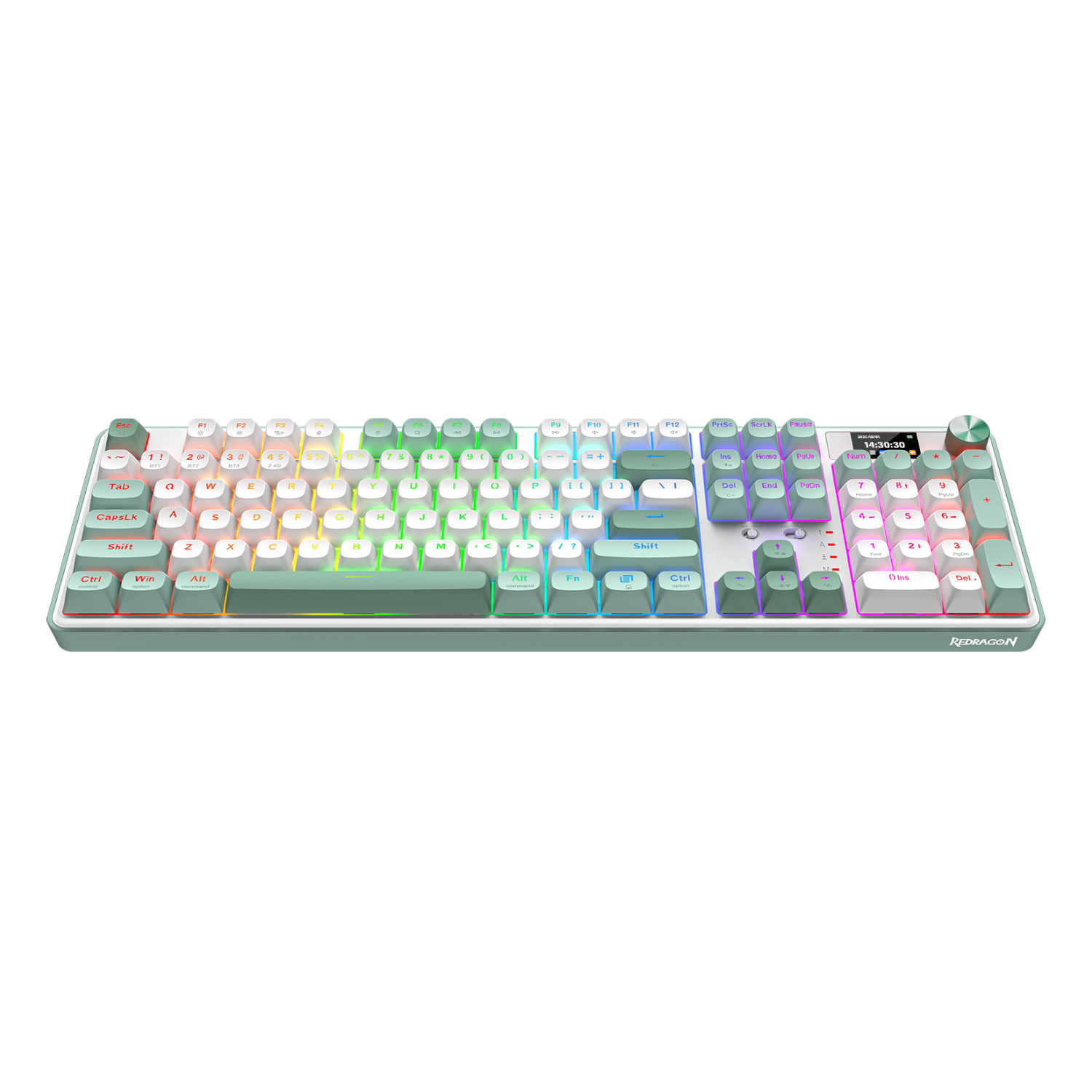 Redragon WYVERN K761 Pro Full-size RGB Wireless Mechanical Gaming Keyboard - White/Green