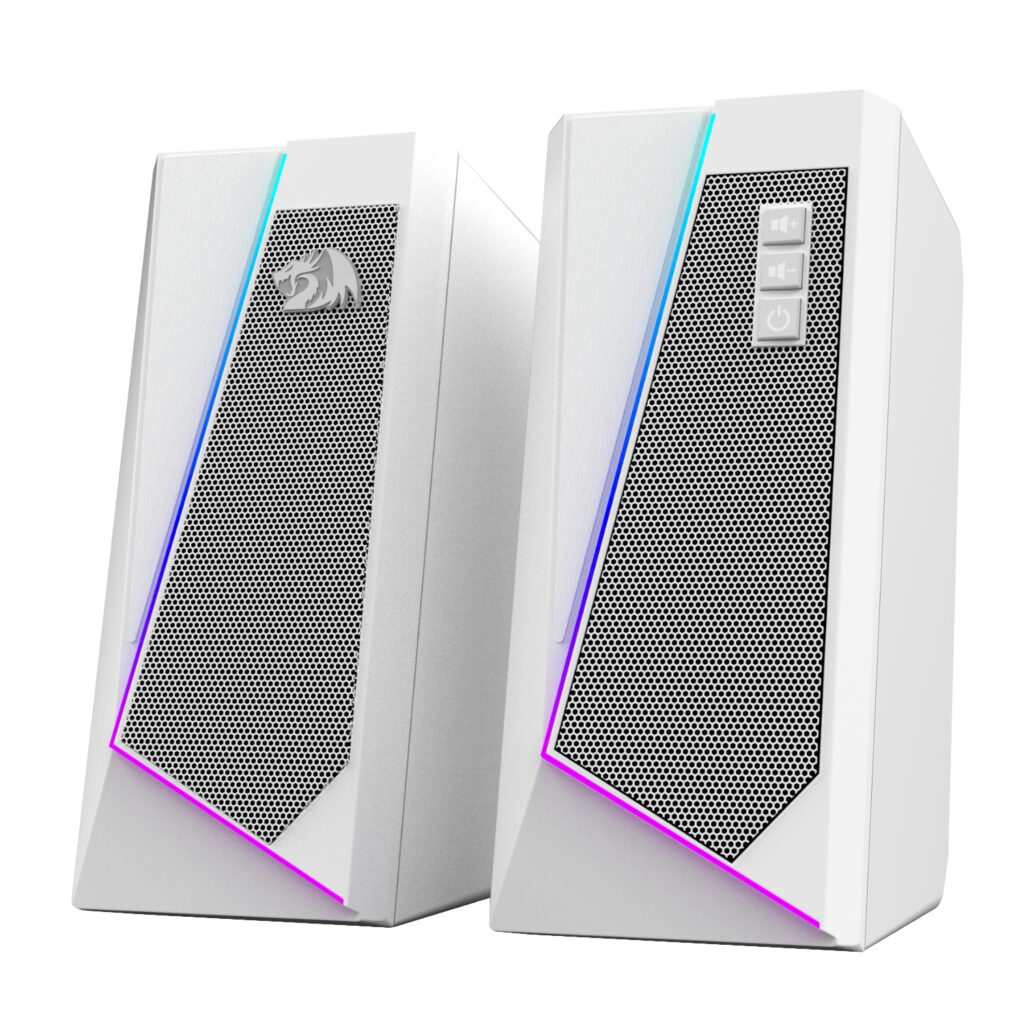 Redragon GS20W ANVIL 3W 2.0 RGB Stereo Desktop PC Speakers - White - Image 3