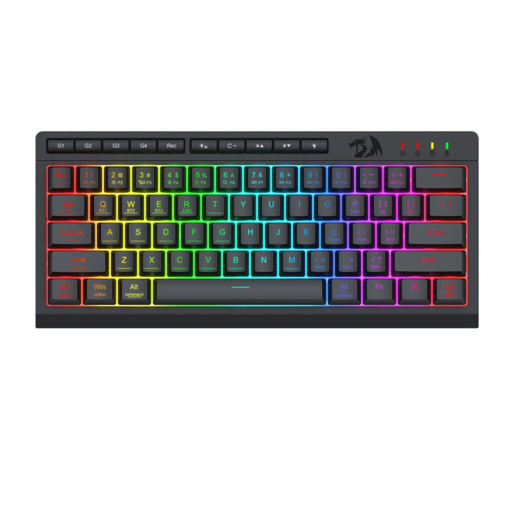 Redragon SHIVA K522 PRO RGB Wireless Gaming Keyboard- Black - Image 2