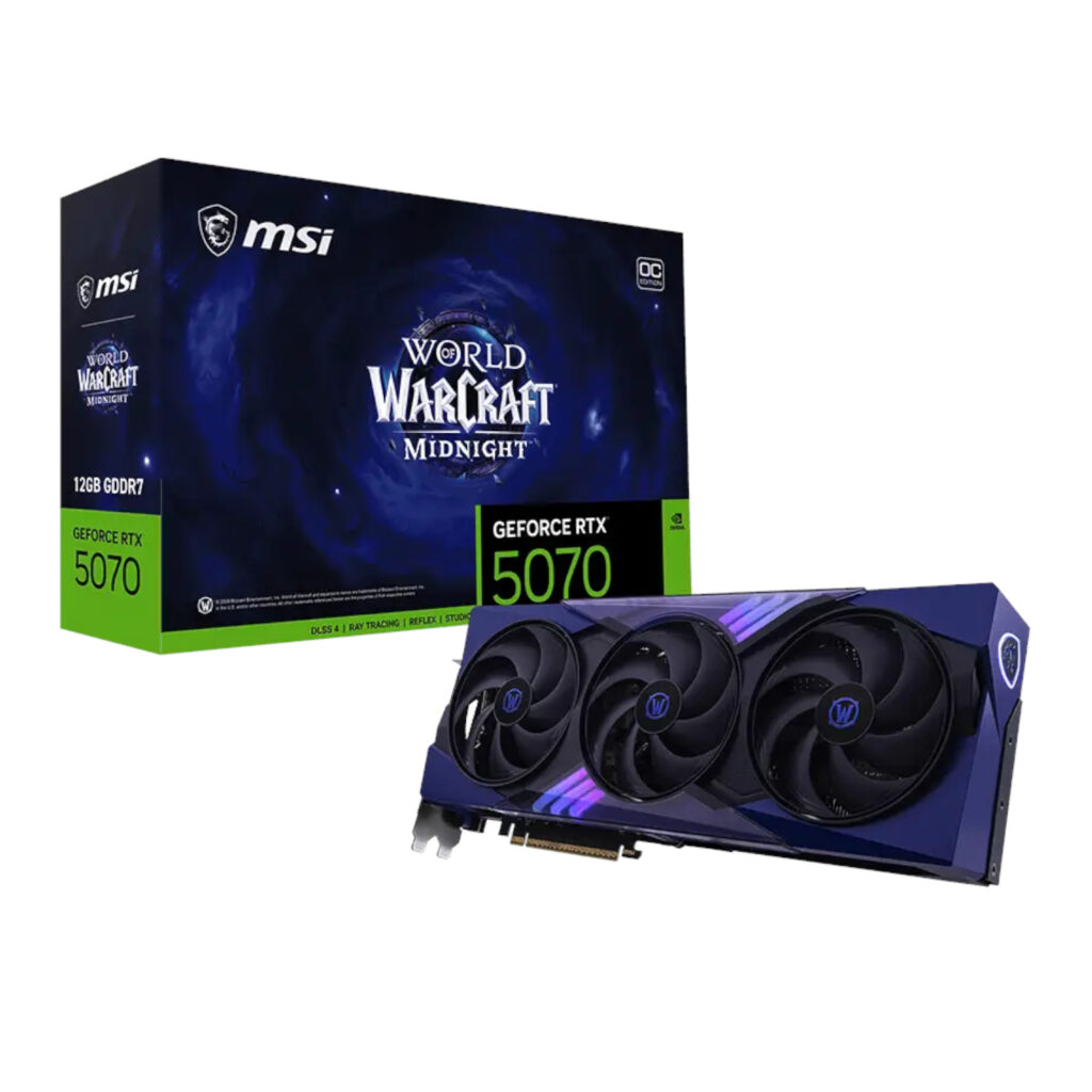 MSI GeForce RTX 5070 12GB World of Warcraft MIDNIGHT VOID EDITION OC Graphics Card - Image 3