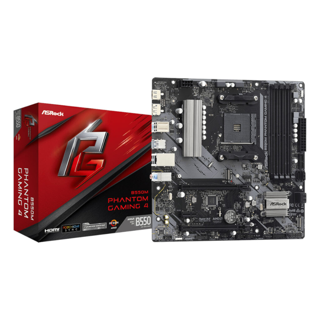 ASRock B550 Phantom Gaming 4 AM4 M-ATX Motherboard - Image 2