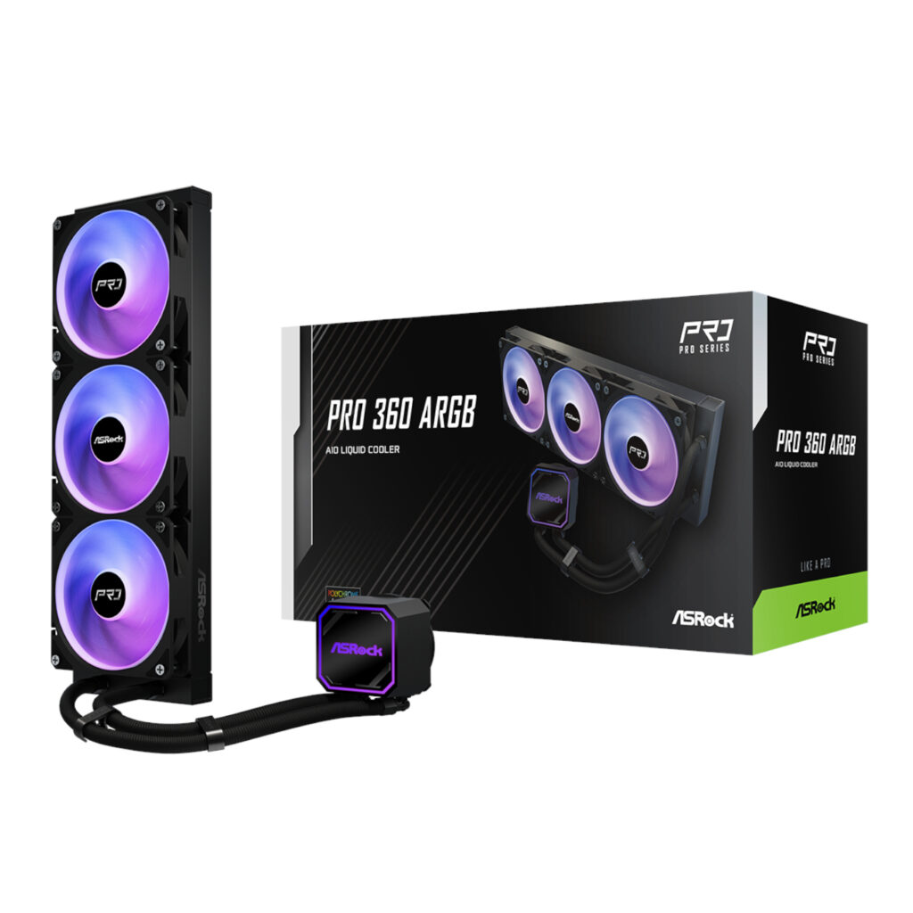 ASRock PRO 360 ARGB All-in-one Liquid CPU Cooler - Black - Image 5