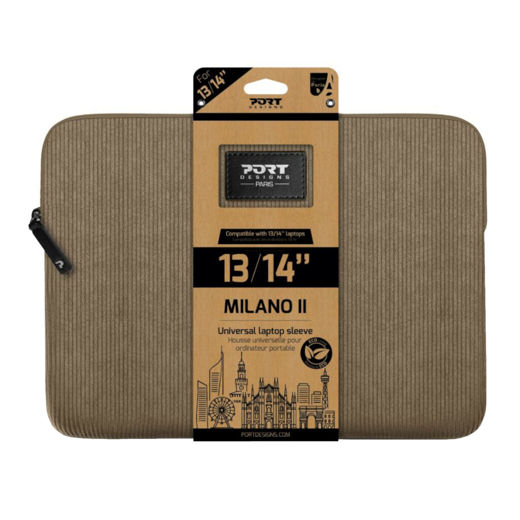Port Designs Milano II Eco 13/14" Universal Laptop Sleeve - Desert Brown - Image 2