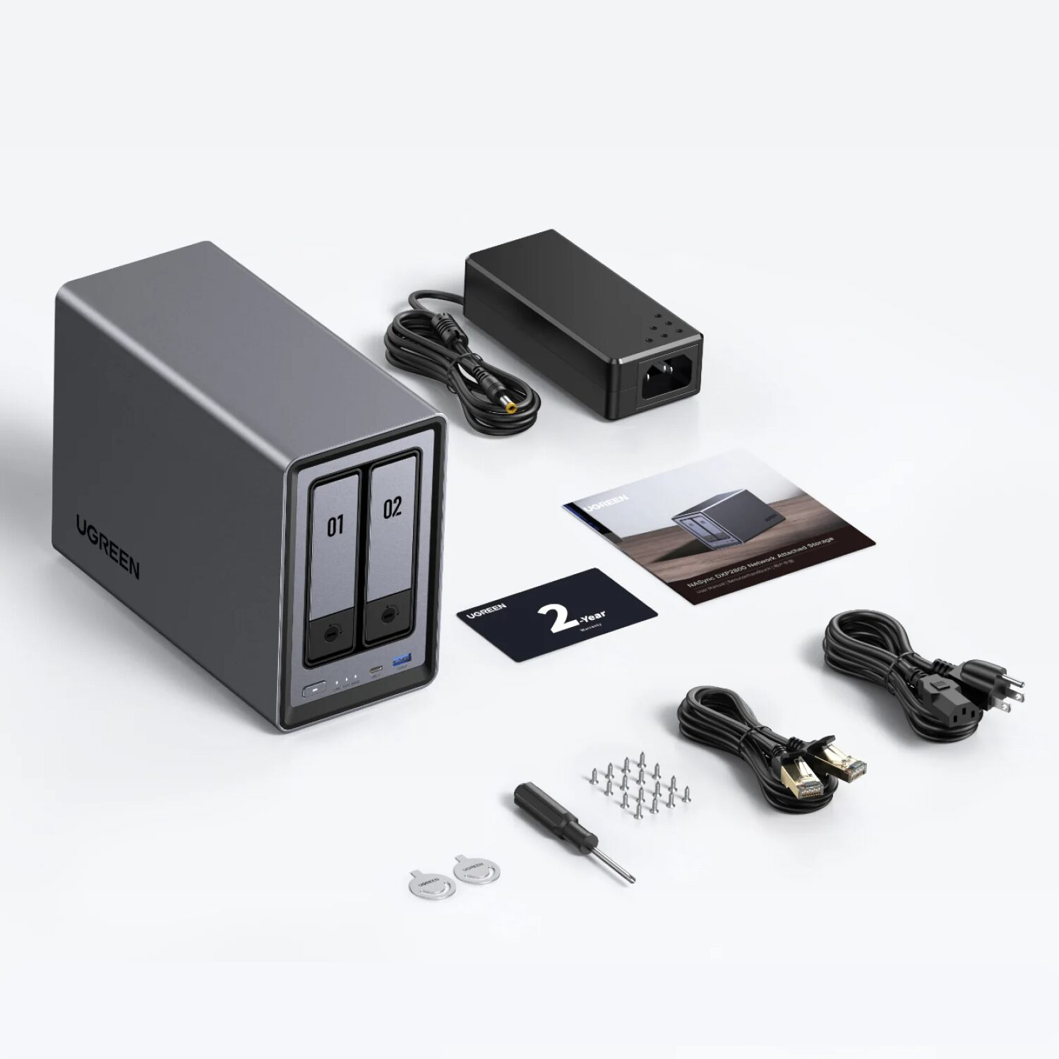 UGreen NASync DXP2800 2 Bay NAS with Seagate Ironwolf NAS 16TB