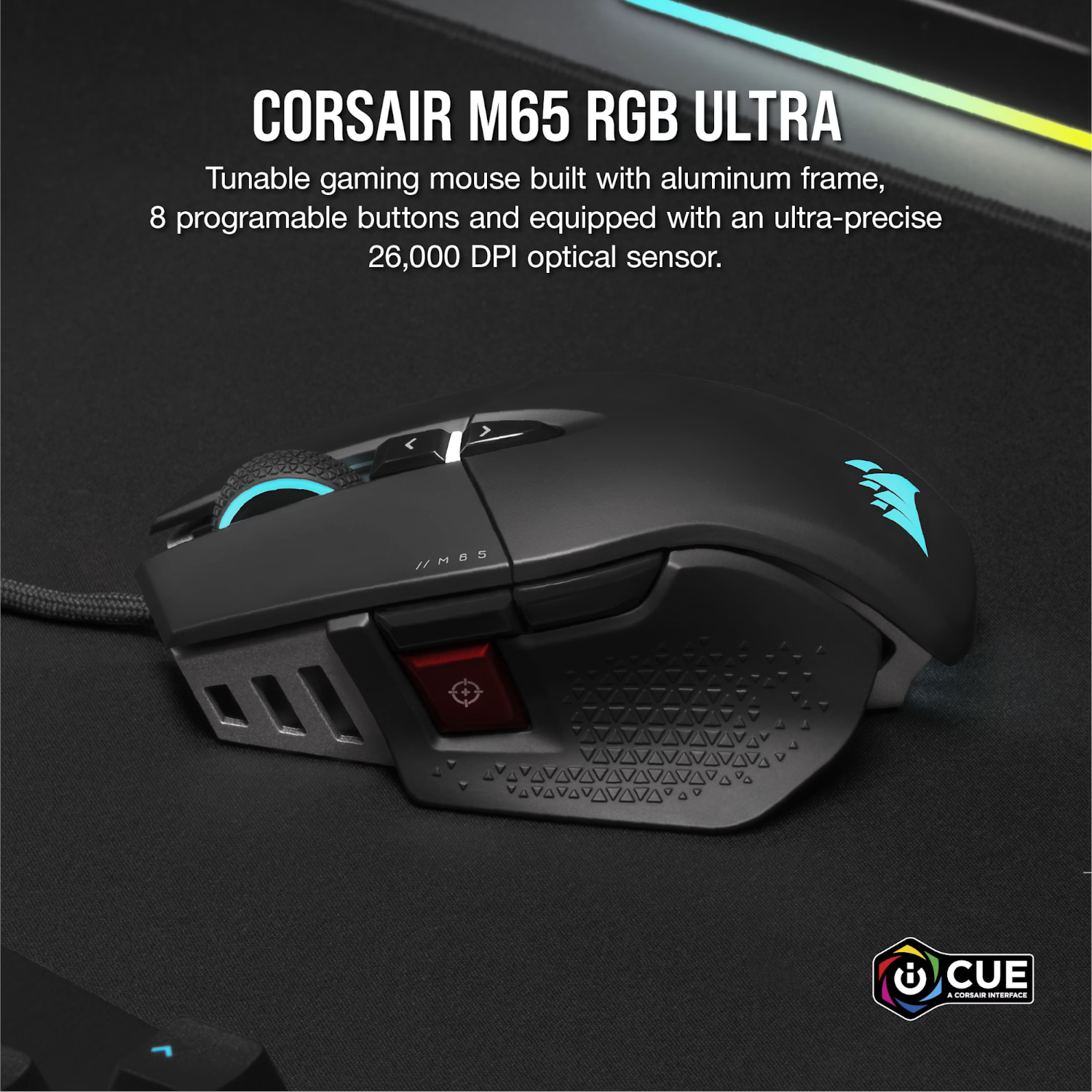 Corsair M65 RGB ULTRA Tunable FPS 26000 DPI Gaming Mouse - Black 5