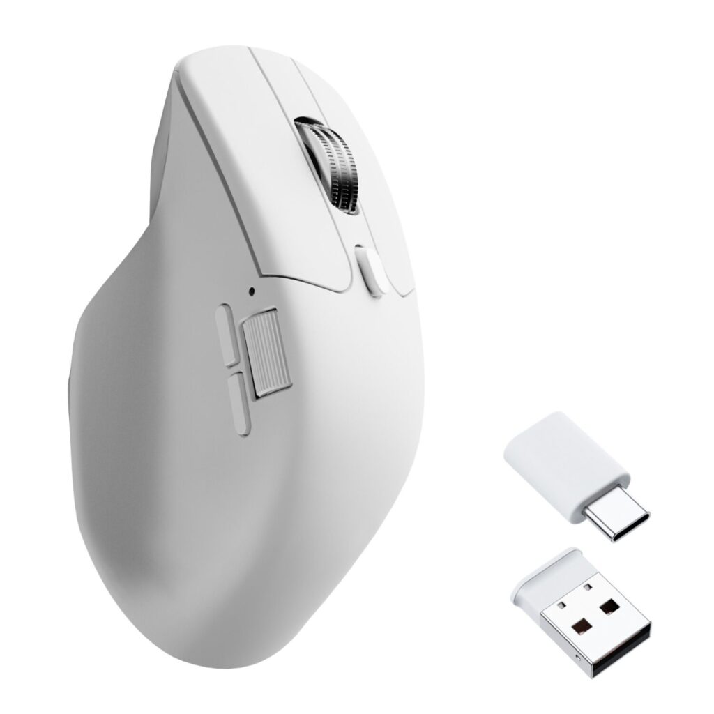 Keychron M6SB72 1K Wireless Mouse (BT/2.4GHz/Wired) with Huano silent Micro switch and premium wheel - White - Image 2