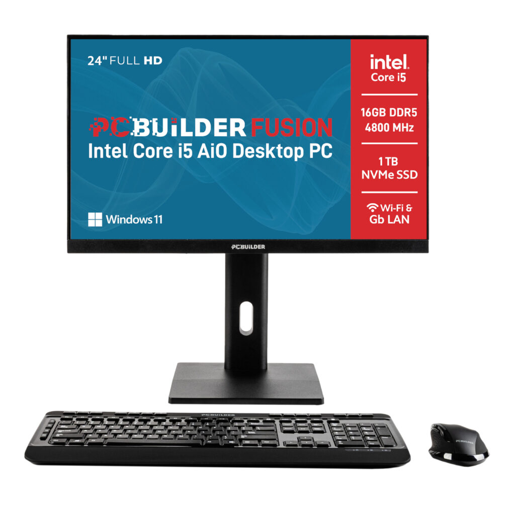 PCBuilder FUSION 24″ Intel Core i5-12400 16GB DDR5 1TB Windows 11 Pro AiO Desktop PC - Image 6