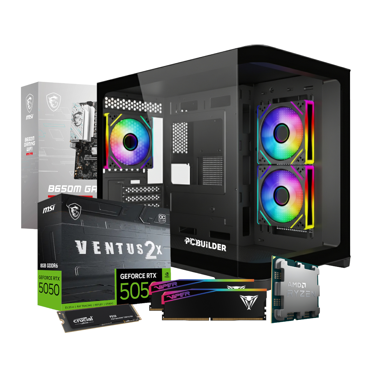 PCBuilder Ryzen 5 8400F RECON Windows 11 Gaming PC 2