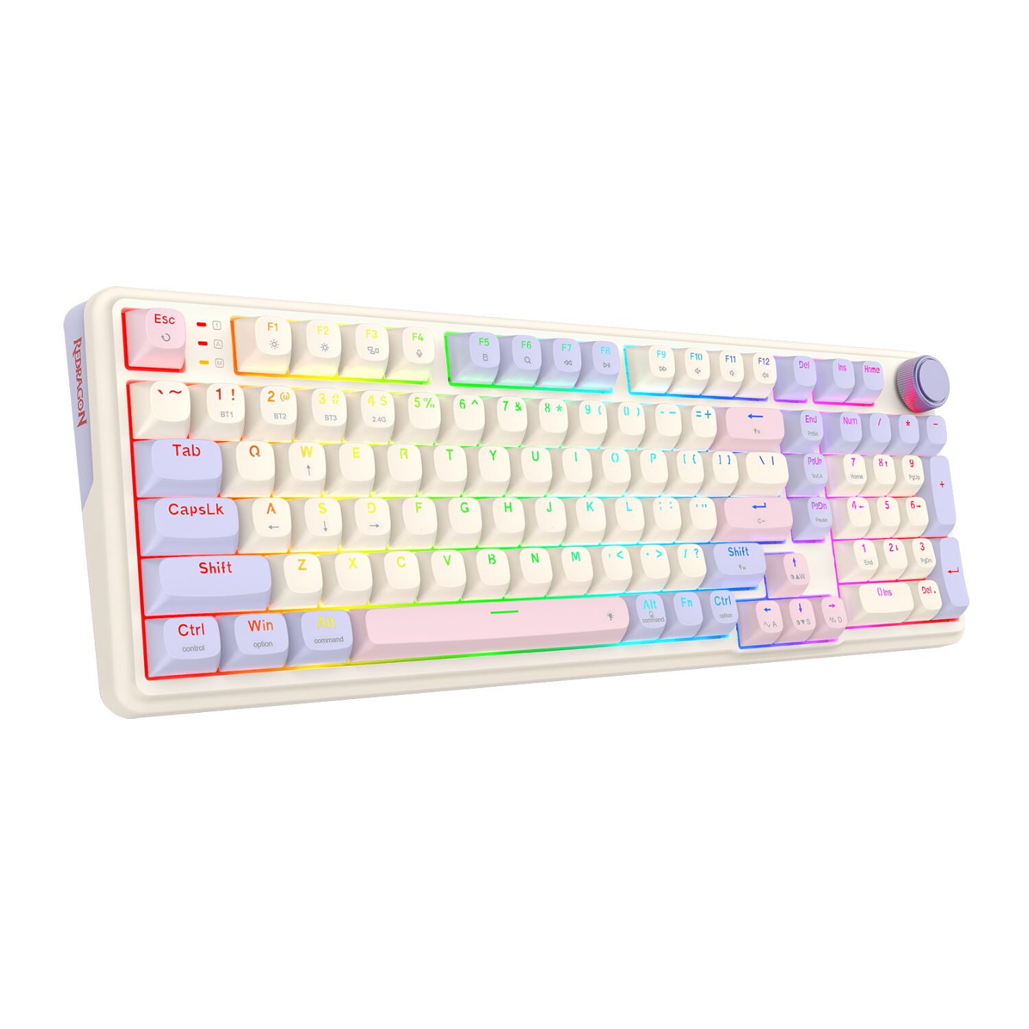 Redragon K768 EISA 100 RGB Wireless Gaming Keyboard - Lilac 2