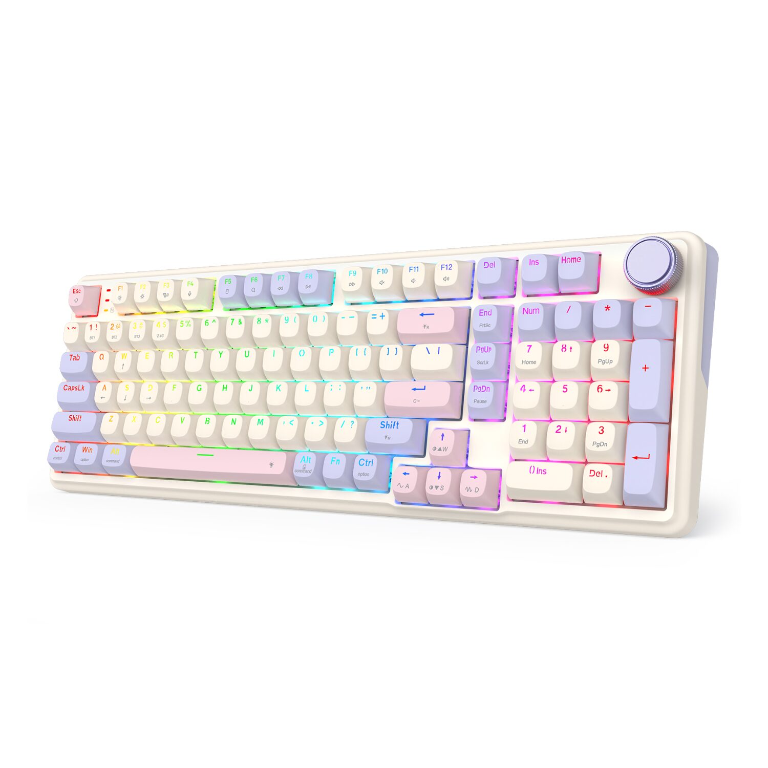 Redragon K768 EISA 100 RGB Wireless Gaming Keyboard - Lilac 4